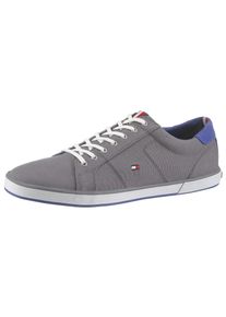 Sneaker Tommy Hilfiger "H2285ARLOW 1D", Herren, Gr. 43, grau (grau, blau), Textil, Schuhe Sneaker, Freizeitschuh, Halbschuh, Schn&uuml;rer mit seitlicher Flaggen-Stickerei, Topseller