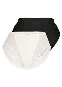 Sassa Mode Miederslip SASSA "Classic Lace", Damen, Gr. 44, schwarz (pearl, schwarz), Obermaterial: 85% Polyamid, 15% Elasthan, unifarben, normal, Unterhosen Miederslip, mit Spitzeneinsatz