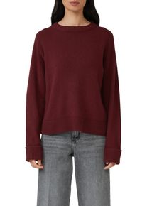 Strickpullover s.Oliver, Damen, Gr. 40, dunkelrot, Strick, Obermaterial: 50% Baumwolle, 25% Polyamid, 14% Polyacryl, 8% Wolle, 3% Elasthan, unifarben, h&uuml;ftbedeckend, Rundhals, B&uuml;ndchen, Pullover Strickpullover, mit Rundhals