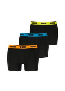 Boxershorts Puma "Puma MEN EVERYDAY BASIC BOXERS 3P", Herren, Gr. XL, schwarz, various logo colors, Single Jersey, Obermaterial: 95% Baumwolle, 5% Elasthan, k&ouml;rpernah, Unterhosen Boxershorts, Komfortabler elastischer Logobund