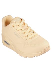 Sneaker Skechers "Street Uno - Stand on Air", Damen, Gr. 42, gelb (hellgelb), Lederimitat, Schuhe Sneaker, Freizeitschuh, Halbschuh, Schn&uuml;rschuh mit Memory Foam