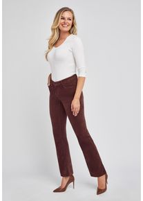 Bootcut-Jeans WONDERJEANS, Damen, Gr. 46, L&auml;nge 30, forest braun velevet, Denim/Jeans, Obermaterial: 97% Baumwolle, 3% Elasthan, figurbetont lang, Jeans Bootcut-Jeans, Figurbetonte Form mit leicht ausgestelltem Bein