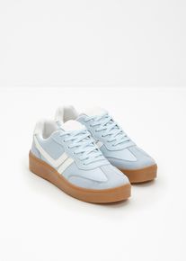 bonprix Plateau-Sneaker im Retrolook, blau, Gr.40, Sportlicher Plateau Sneaker im Retro Look, aus Vegan
