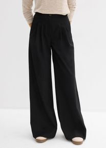 bonprix Bundfaltenhose mit Bequembund, schwarz, Gr.54, schicke Bundfaltenhose mit elastischem Bund
