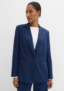 bonprix Blazer mit langem R&uuml;ckenschlitz, blau, Gr.50, Blazer mit Knopfverschluss und zwei Paspeltaschen vorne sowie einem verl&auml;ngerten Schlitz an der R&uuml;ckseite