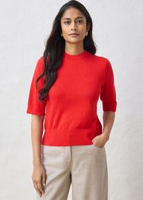 bonprix Pullover mit Seidenanteil, rot, Gr.44/46 (L), klassischer Pullover aus weichen Baumwoll-Seiden-Mix, 70% Baumwolle