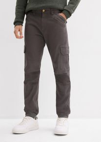 bonprix Relaxed Fit Cargohose Tapered, grau, Gr.48, Cargohose mit Teilungsn&auml;hten und praktischen Taschen, 98% Baumwolle