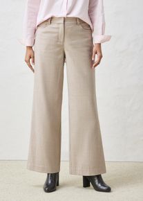bonprix Weite 5-Pocket Hose mit Wolle, beige, Gr.44, elegante 5 Pocket Hose mit weitem Bein, aus Wolle