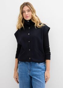 bonprix Weste aus bequemen Scuba, schwarz, Gr.52/54 (XXL), Scuba Weste mit Knopfleiste sowie zwei Leistentaschen vorne. Verstellbarer Saum, aus Viskose