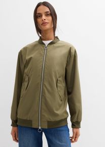 bonprix Weite Pilotenjacke mit Leofutter, gr&uuml;n, Gr.48, L&auml;ssige Pilotenjacke mit Leofutter und seitlichen Taschen