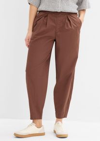 bonprix Twill- Barrel-Hose mit Bequembund, braun, Gr.40, Weit geschnittene Stoffhose mit Barrel-Fit. Mit individuell verstellbarem Bund und aus gewebtem Twill, 98% Baumwolle