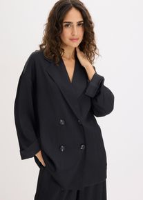 bonprix zweireihiger Oversize-Blazer, schwarz, Gr.44, schicker Oversized-Blazer