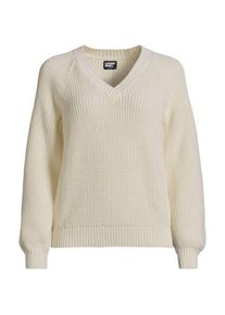 LANDS' END Baumwollpullover DRIFTER mit Ballon&auml;rmeln, Damen,  Wei&szlig;, Baumwolle, by Lands' End