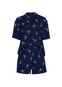 LANDS' END Besticktes Pyjama-Set aus Baumwoll-Jersey, Damen,  Blau, Baumwolle, by Lands' End