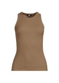 LANDS' END &Auml;rmelloses, geripptes Top, Damen,  Beige, Elasthan/Viskose/Viskose-Mischung, by Lands' End