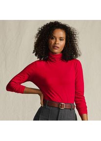 LANDS' END Rollkragenshirt aus Baumwoll/Modalmix, Damen,  Rot, Baumwolle/Elasthan/Baumwolle Modal, by Lands' End
