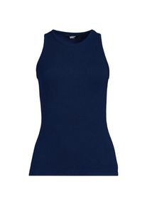 LANDS' END &Auml;rmelloses, geripptes Top, Damen,  Blau, Elasthan/Viskose/Viskose-Mischung, by Lands' End