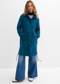 bonprix Trench-Parka mit gro&szlig;en Taschen, petrol, Gr.36, Modischer Parka in Trench-Optik mit Kapuze, 97% Baumwolle