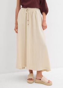 bonprix Maxirock aus flie&szlig;endem Lyocell-Mix, beige, Gr.38, Modischer flie&szlig;ender Maxirock, aus Viskose