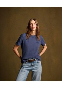 Superdry Damen Verwaschenes T-shirt mit Essential Logo Marineblau - Gr&ouml;&szlig;e: 36 2102422000154JUA030