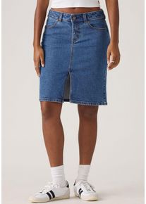 Levi's Jeansrock LEVI'S "LOW MIDI SKIRT ME", Damen, Gr. 26, mosey mid stone, Denim/Jeans, Obermaterial: 98% Baumwolle, 2% Elasthan, normal knielang, R&ouml;cke Jeansrock, mit Schlitz f&uuml;r mehr Bewegungsfreiheit