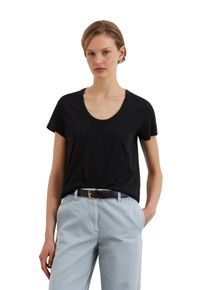 Marc O'Polo T-Shirt MARC O'POLO, Damen, Gr. M, schwarz, Single Jersey, Obermaterial: 100% Baumwolle, unifarben, regular fit, tiefer Rundhals, Shirts T-Shirt