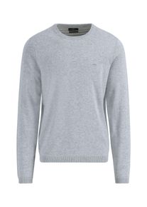 Strickpullover Fynch-Hatton, Herren, Gr. XXL, grau (light grau), Strick, Obermaterial: 100% Baumwolle, unifarben, regular fit taillenbedeckt, Rundhals, gerader Abschluss, Pullover Strickpullover, mit Logo Stickerei