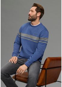 MAN'S WORLD Sweatshirt MAN'S WORLD, Herren, Gr. M (48/50), marine, angeraute Sweatware, Obermaterial: 60% Baumwolle, 40% Polyester, gestreift, regular fit, Rundhals, angesetztes B&uuml;ndchen, Sweatshirts Sweatshirt, gestreift, mit Rundhalsausschnitt, Langarm, angeraute Sweatware, Topseller
