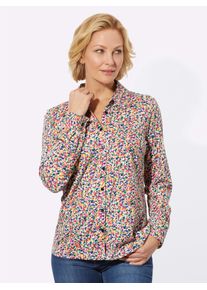 Hemdbluse Classic Basics, Damen, Gr. 52, pink (ecru, fuchsia, bedruckt), 50% Baumwolle, 50% Modal, gemustert, mehrfarbig, Blusen Hemdbluse