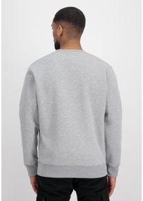 Sweater Alpha Industries "Basic Sweatshirt Rubber ML", Herren, Gr. S, grau (grau heather), Obermaterial: 80% Baumwolle, 20% Polyester, regular fit, Sweatshirts Sweater