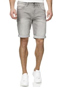 Shorts INDICODE "INKaden", Herren, Gr. S, N-Gr, grau (lt grau), Denim/Jeans, Obermaterial: 98% Baumwolle, 2% Elasthan, washed, Basic schmal, Hosen Shorts
