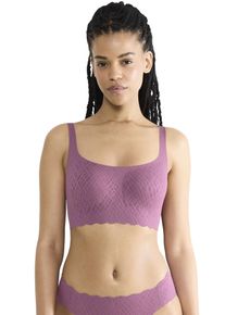 Bustier Sloggi "ZERO Feel Bliss Top", Damen, Gr. XL, N-Gr, lila (lila clover), Spitze, Obermaterial: 76% Polyamid, 24% Elasthan, BHs Bustier, unsichtbar mit Spitzenoptik