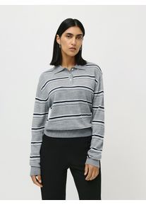 Strickpullover LEGER "Lilith, LeGer by Lena Gercke", Damen, Gr. 40, grau melange, striped, Strick, Obermaterial: 50% Wolle, 25% Polyacryl, 25% Polyamid, gemustert, gestreift, mehrfarbig, regular fit normal, Rundhals, eingesetzt Rippb&uuml;ndchen, Pullover Strickpullover, Regular fit mit Rundhalsausschnitt