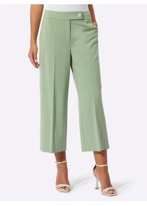 CR&Eacute;ATION L Stoffhose CREATION L, Damen, Gr. 46, Normalgr&ouml;&szlig;en, gr&uuml;n (eucalyptus), 63% Polyester, 34% Viskose, 3% Elasthan, unifarben, 7/8-L&auml;nge, Hosen Stoffhose