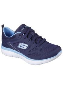 Sneaker Skechers "SUMMITS-SUITED", Damen, Gr. 39, blau (navy, blau), Leder, Mesh, Schuhe Sneaker, Freizeitschuh, Trainingsschuh, Schn&uuml;rschuh mit weicher Polsterung, Topseller