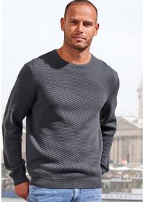 Strickpullover John Devin, Herren, Gr. 3XL (64/66), grau (anthrazit), Feinstrick, Obermaterial: 50% Baumwolle, 50% Polyacryl, unifarben, regular fit normal, Rundhals, Strickb&uuml;ndchen, Pullover Strickpullover, Pullover aus weichem Strukturstrick, Topseller