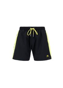Shorts Alpha Industries "Printed Stripe Swim Short", Herren, Gr. S, Normalgr&ouml;&szlig;en, schwarz, Obermaterial: 100% Polyester, Futter: 100% Polyester, Hosen Shorts