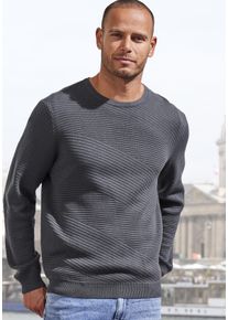 Strickpullover John Devin, Herren, Gr. XL (56/58), grau (anthrazit), Feinstrick, Obermaterial: 50% Baumwolle, 50% Polyacryl, unifarben, regular fit normal, Rundhals, Strickb&uuml;ndchen, Pullover Strickpullover, Pullover aus weichem Strukturstrick, Topseller