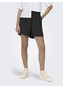 Shorts Only "ONLIRIS MODAL HW SHORTS LIFE WVN", Damen, Gr. XS (34), N-Gr, schwarz, Web, Obermaterial: 84% Modal, 16% Polyester, unifarben, regular fit, Hosen Shorts
