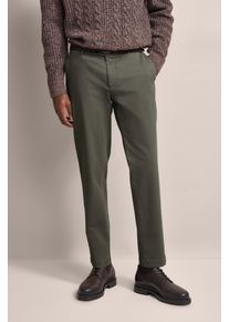 Stoffhose Bugatti, Herren, Gr. 34, L&auml;nge 34, gr&uuml;n (oliv), 61% Baumwolle, 37% Lyocell, 2% Elasthan, unifarben, gerade, unten schmal, Hosen Stoffhose, aus einem Baumwoll-Elasthan-Mix
