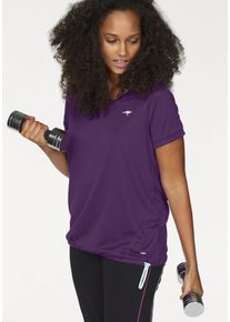 Funktionsshirt Kangaroos, Damen, Gr. 44/46, lila, Obermaterial: 100% Polyester, figurumspielend h&uuml;ftbedeckend, V-Ausschnitt, Shirts Funktionsshirt, Kurzarm, figurumspielend, mit V-Ausschnitt, gro&szlig;e Gr&ouml;&szlig;en, Topseller
