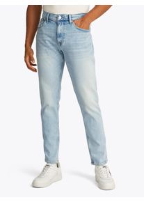 Slim-fit-Jeans Tommy Jeans "Austin Slim Tapered", Herren, Gr. 34, L&auml;nge 32, blau (denim ultra light), Denim/Jeans, Obermaterial: 99% Baumwolle, 1% Elasthan, regular fit lang, Jeans Slim-fit-Jeans, zum Kn&ouml;chel hin schmaler werdende Jeans mit mittlerer Leibh&ouml;he