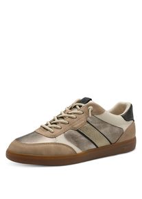 Slip-On Sneaker Tamaris, Damen, Gr. 37, goldfarben kombiniert, Lederimitat, metallic, Schuhe Slip-On Sneaker, Freizeitschuh, Halbschuh, Schlupfschuh in veganer Verarbeitung