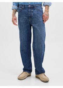 Jack & Jones Relax-fit-Jeans JACK & JONES "JJIEDDIE JJCOOPER AM 468 NOOS", Herren, Gr. 29, L&auml;nge 30, blau (blau denim), Denim/Jeans, Obermaterial: 100% Baumwolle, Abriebeffekte, relaxed fit kn&ouml;chellang, Jeans Relax-fit-Jeans