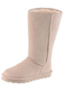 Winterstiefel Bearpaw "ELLE TALL", Damen, Gr. 41, Normalschaft, grau (mushroom), Veloursleder, Schuhe Winterstiefel, Schlupfstiefel mit wasserabweisender Neverwet Impr&auml;gnierung