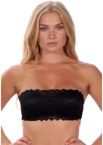 After Eden D-cup & up Bandeau-BH "ANNA", Damen, Gr. 90, Cup D, schwarz, Spitze, Obermaterial: 84% Polyamid, 16% Elasthan, AFTER EDEN D-CUP & UP, unifarben, figurbetont, BHs Bandeau-BH, abnehmbare Tr&auml;ger, mit Schale, mit B&uuml;gel, mit Spitze, feminin