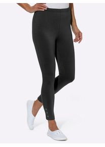 Leggings Classic Basics, Damen, Gr. 46, Normalgr&ouml;&szlig;en, schwarz, 95% Baumwolle, 5% Elasthan, unifarben, 7/8-L&auml;nge, Hosen Leggings