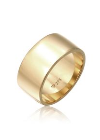 Silberring Elli Premium "Ring Ring Bandring Modern 375 Gelbgold" Gr. 56, gold, Fingerringe, Damen, 56, Gelbgold 375, Silberring