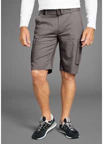 H.I.S. Bermudas H.I.S, Herren, Gr. 36, N-Gr, grau (dunkel grau), Web, Obermaterial: 98% Baumwolle, 2% Elasthan, unifarben, normal knieumspielend, Hosen Bermudas, Topseller