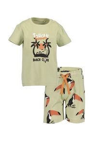 T-Shirt Blue Seven "Blue Seven Set: T-Shirt und Shorts", Jungen, Gr. 98, 7510, khaki, 100% Baumwolle, normal, Rundhals, Shirts T-Shirt